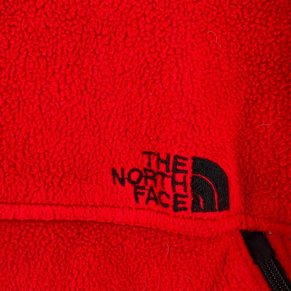 The North Face Vintage Fleece Zipper Jacket Made in USA Red‎ Size Large READ